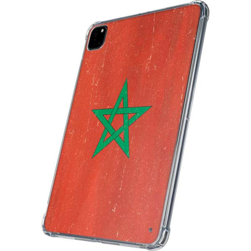 Morocco Flag Distressed iPad Pro 11in (2024) Clear Case
